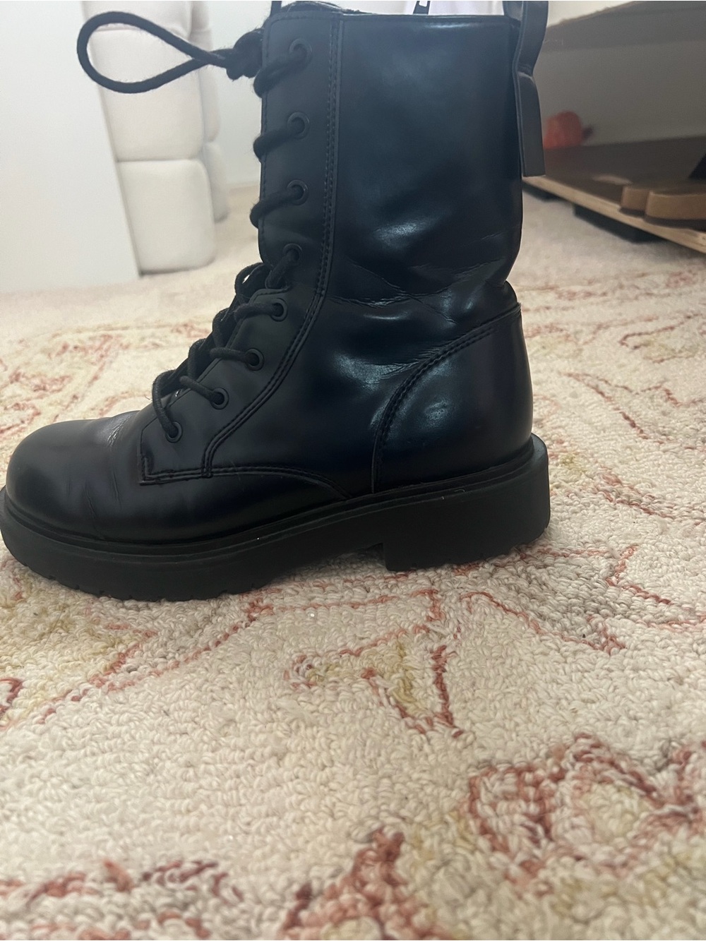 Zara Black Lug Sole Boot